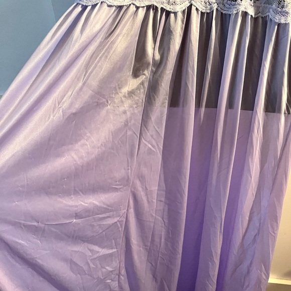 Lavender Lace vintage Nightgown dainty nighty sheer feminine maxi - Picture 5 of 10